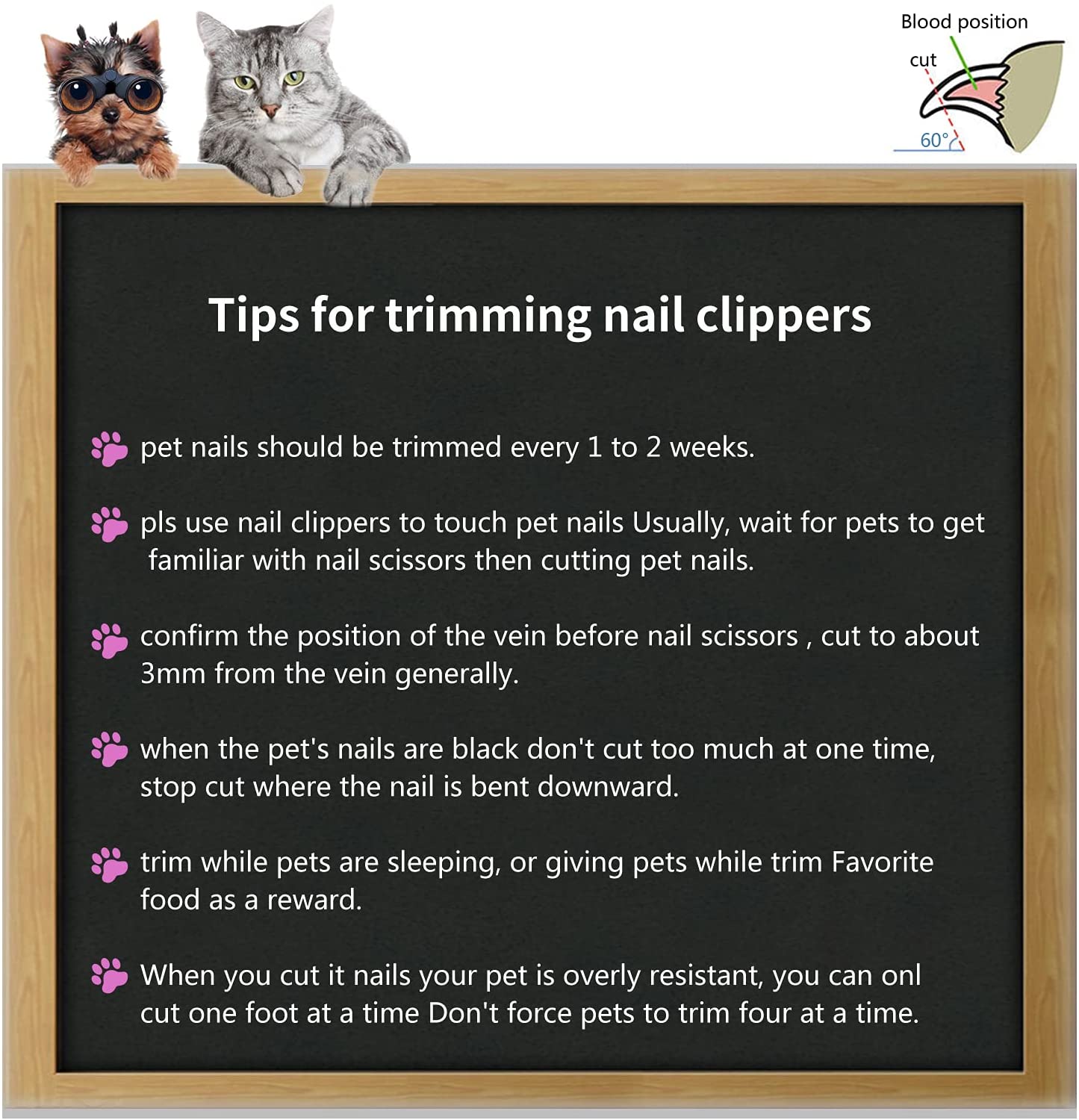 3pcs Pink Double Sided Dog/Cat/Pet Deshedding Brush + Nail Clippers + Nail File