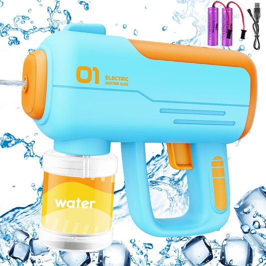 Blue/Orange Automatic Electric Water Squirt Gun Toy Shoots Up to 40ft