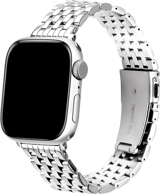Silver Stainless Steel Metal Apple Watch Band 45mm/44mm/42mm