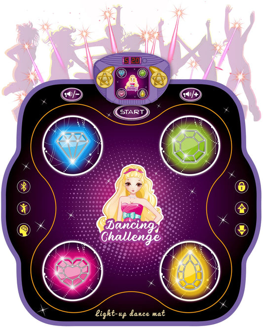 Wireless Bluetooth Light Up Dance Mat w/ Built-In Music & 4 Game Modes