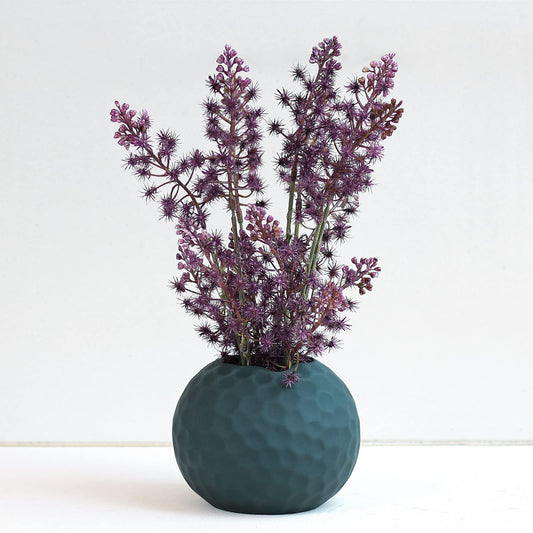 13.3" Purple Indoor Tabletop Artificial Plant/Faux Plant w/ Vase