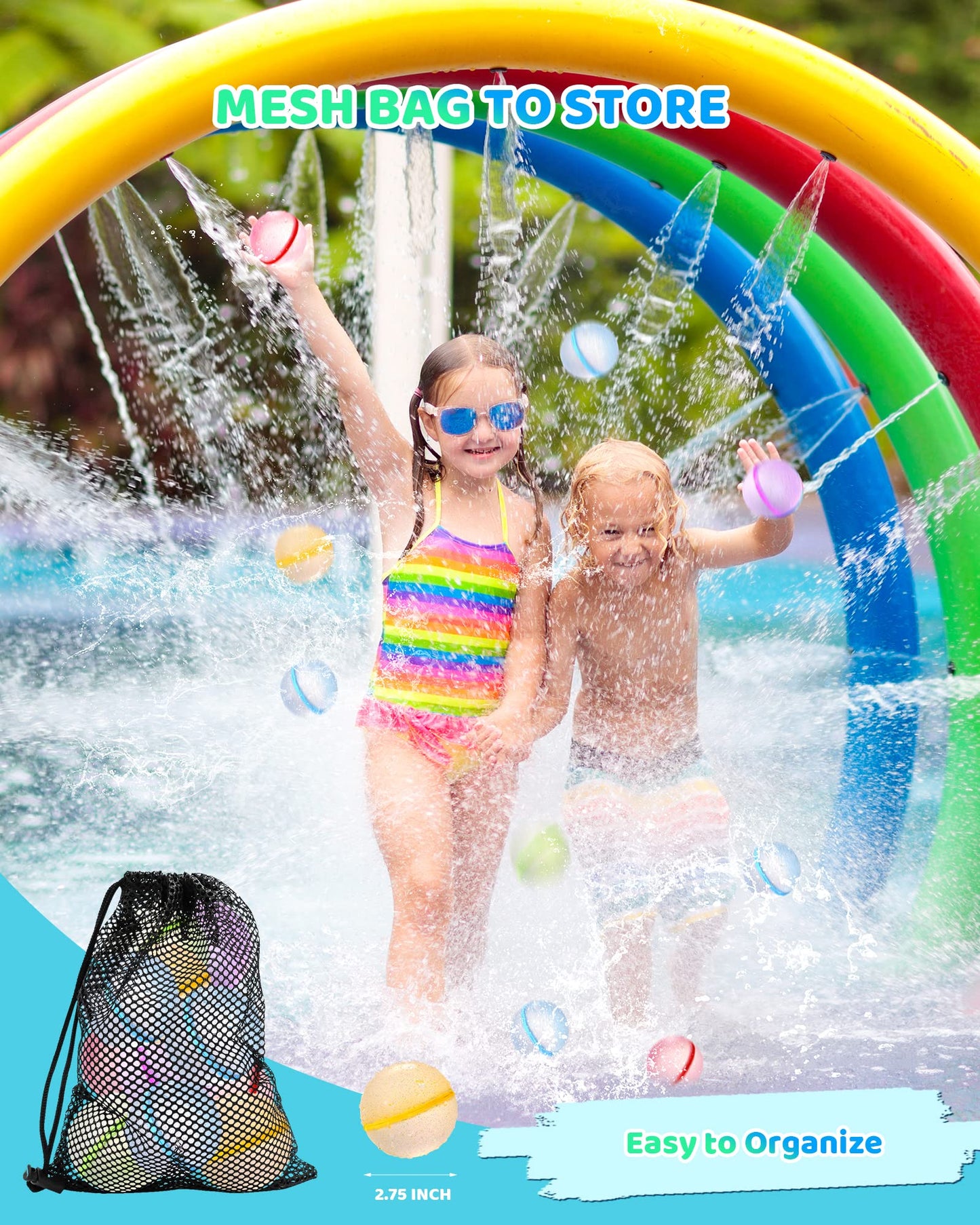 8pk Reusable Magnetic Quick Fill Self Sealing Water Balloons