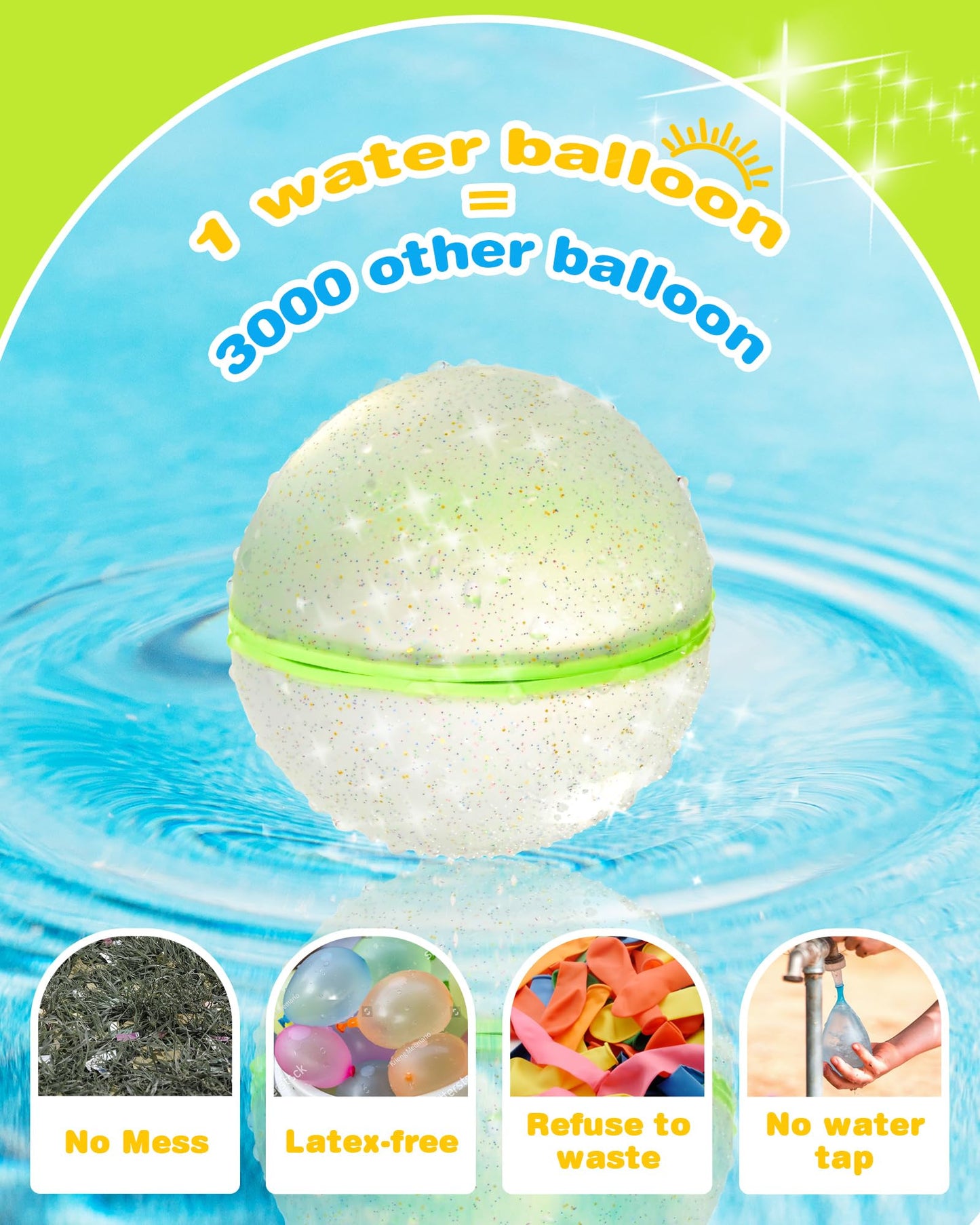 8pk Reusable Magnetic Quick Fill Self Sealing Water Balloons