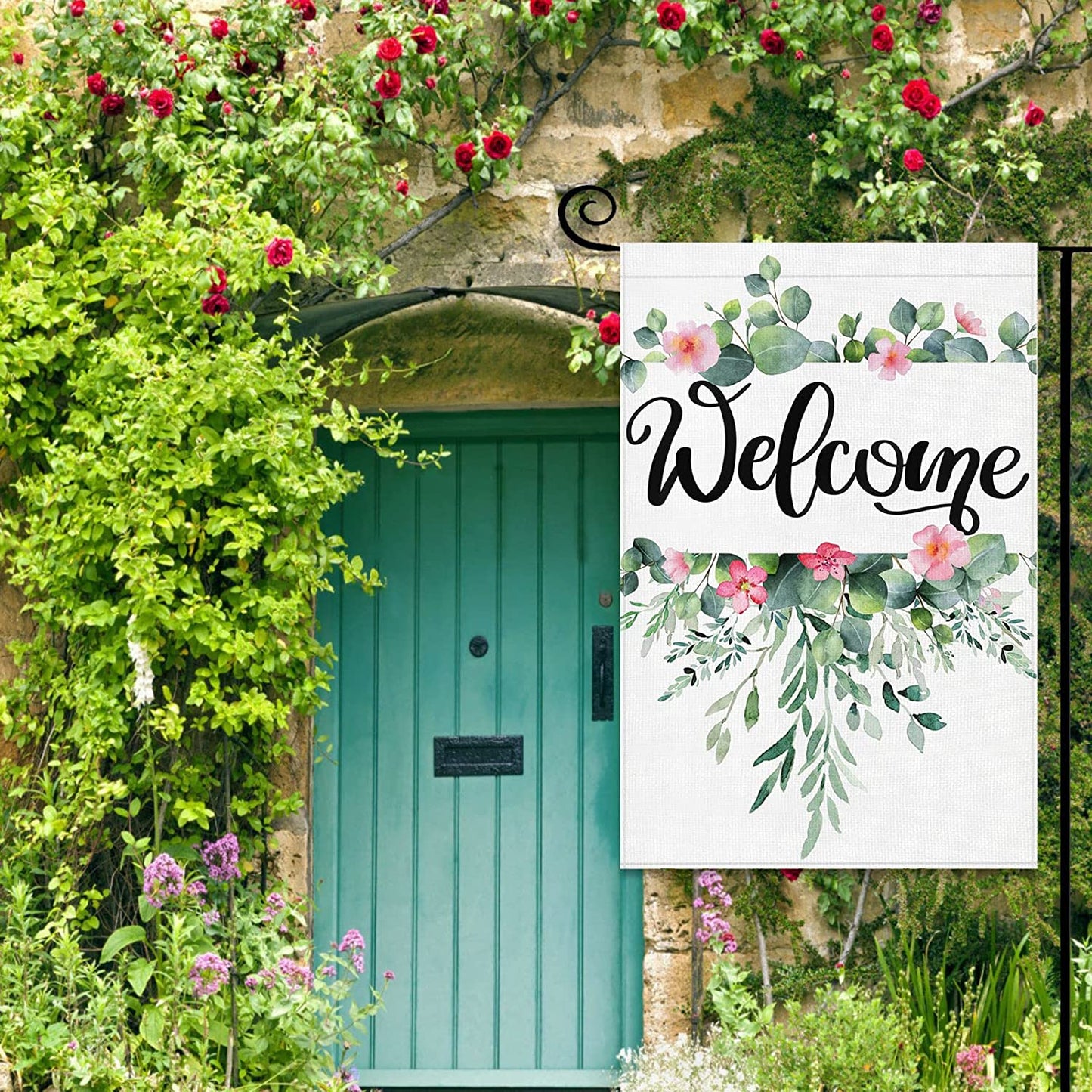 12"x18" Spring Flowers "Welcome" Yard/Garden Flag
