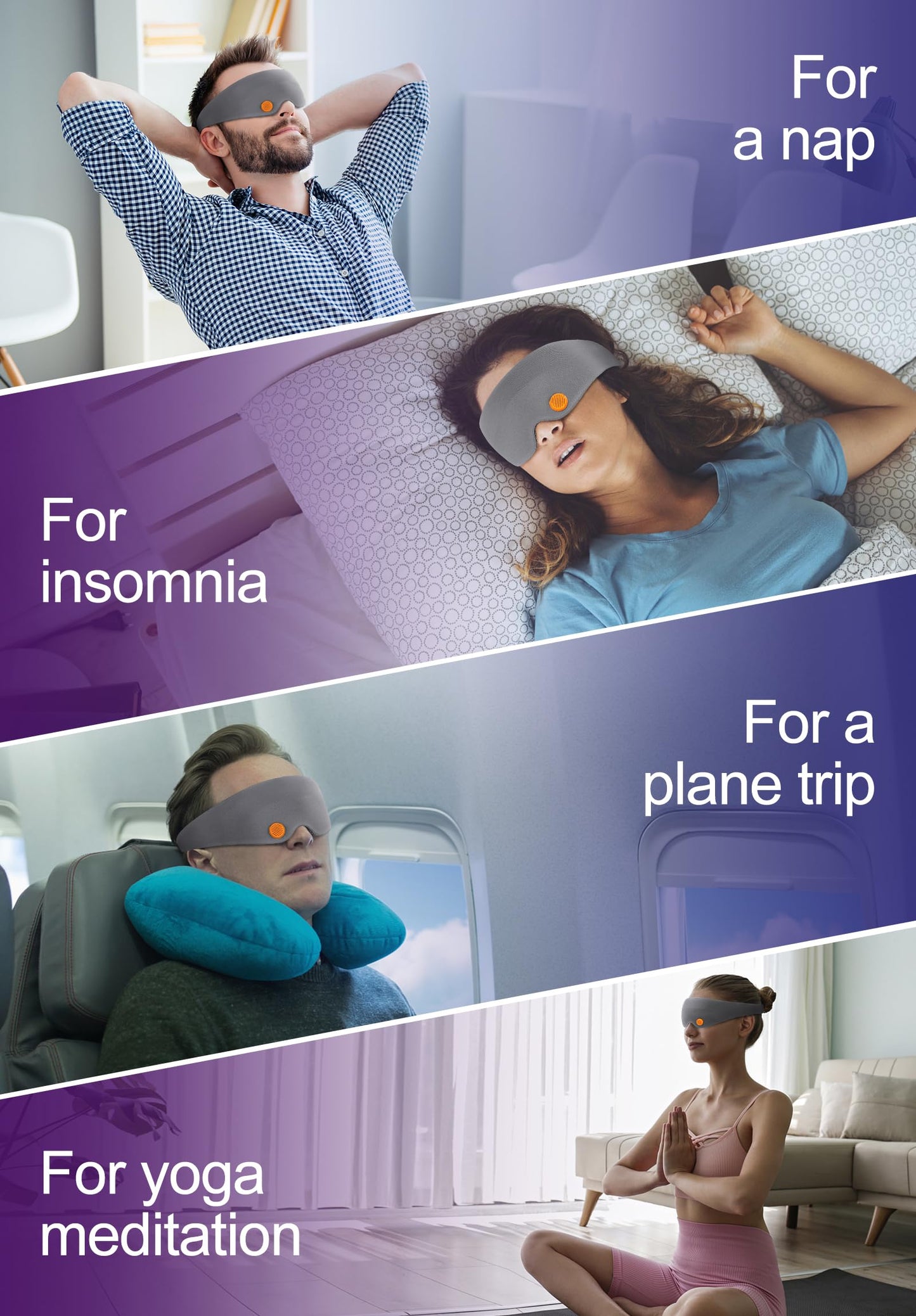 Hyperblock 3D Aroma Sleep Mask: Complete Blackout Aromatherapy Eye Mask, Ultra-Soft, Adjustable Velcro, Lightweight Comfort, 3D Technology Design, Includes Velvet Travel Pouch & Aroma Pellet