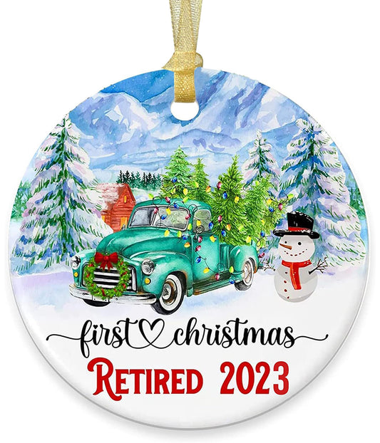 Celebrate 2023 Retirement with Unique Two-Side Printed Christmas Ornaments – Perfect Gift for Retirees