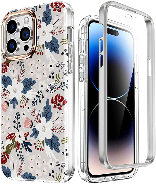iPhone 14 Pro Max Flowers & Berries Bumper Case w/ Built-in Screen Protector