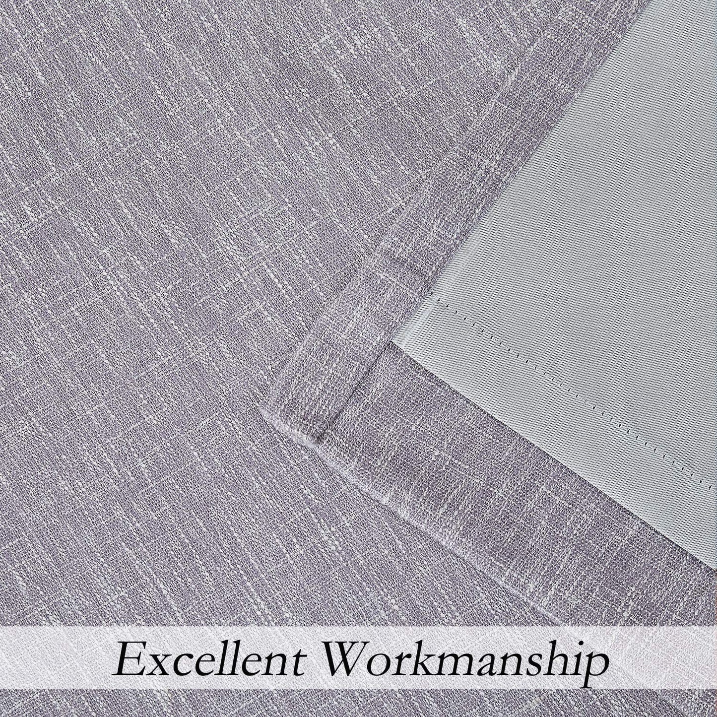 1 Panel Lavender Purple Blackout Curtain Panel with Liner, Noise Reducing, 50" x 84" - Ideal for Bedrooms & Living Rooms