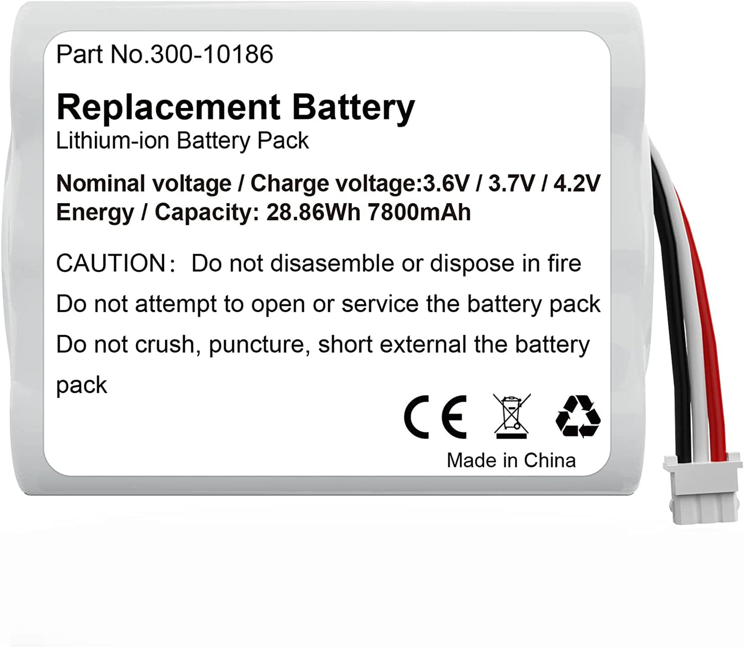 3.7V 7800 mAh Replacement Battery 300-10186 for ADT/Honeywell Security Panel