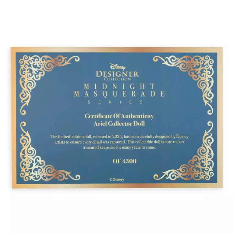 Ariel Limited Edition Doll – The Little Mermaid – Disney Designer Collection Midnight Masquerade Series – Fashionably Late – 12''