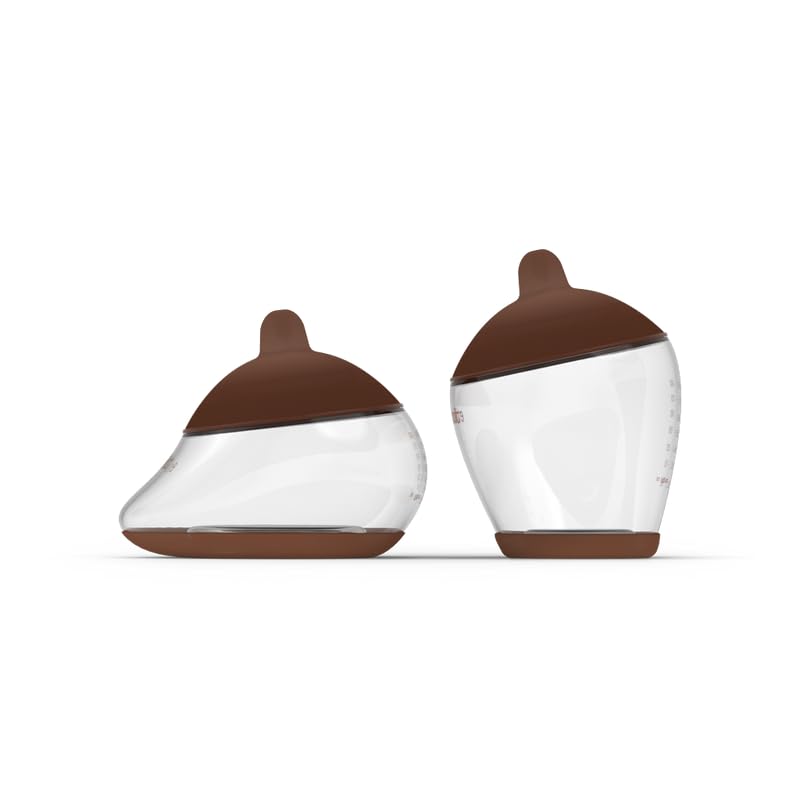 Baby Bottle Starter Kit with 2 Bottles, 2 Nipples, 2 Caps, 2 Lids, 2 Responsive Flow Valves and Cleaning Brush, 8 oz (240 ml)