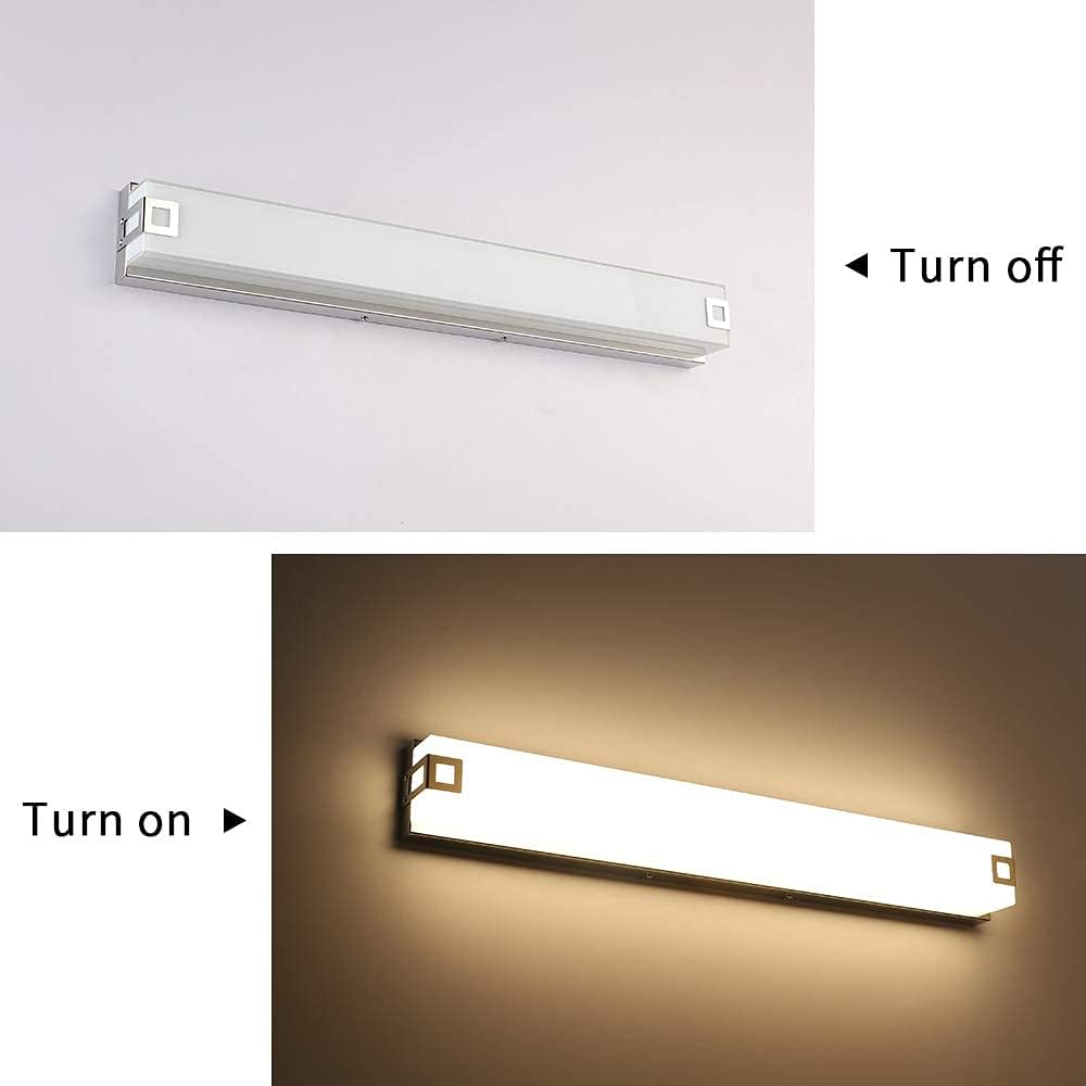 32.28" Dimmable LED 30W 2400lm 3000K Glass/Chrome Bathroom Vanity Light Fixture