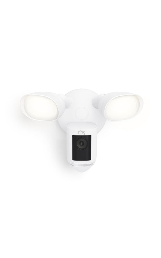 Ring Floodlight Cam Wired Pro - White - Retinal 2K Security Camera with 2000 Lumen LED Lights