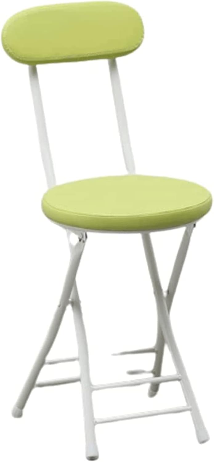 1-Piece Lightweight Folding Stool Chair with Backrest, Thick Rebound Sponge Cushion, Non-Slip Feet, Portable Dining Seat, 29.9 x 12 x 11.4 in