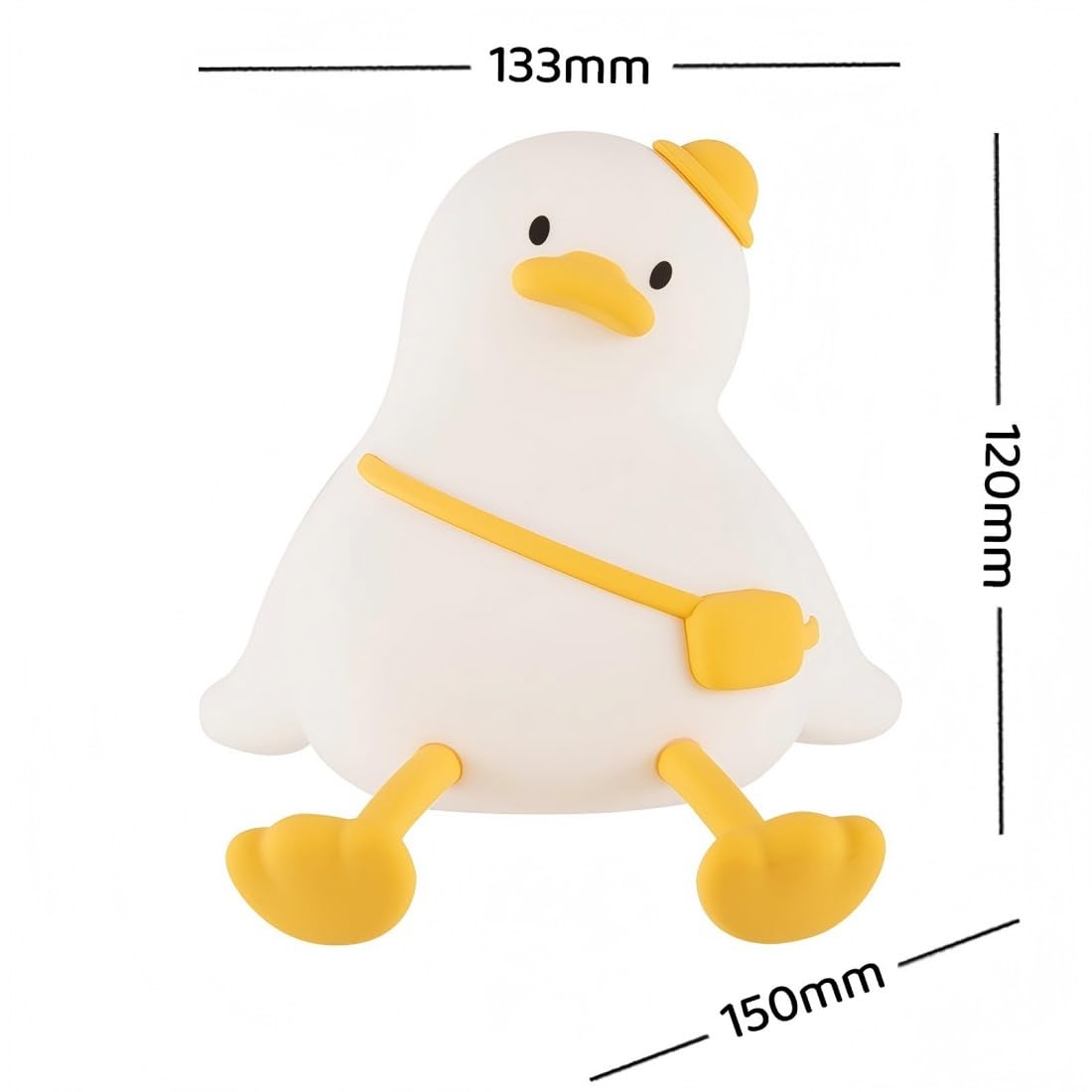 Duck Night Light for Kids, Rechargeable Silicone Squishy Lamp with Touch Control and 30-Minute Timer, Portable Dimmable Nursery Light
