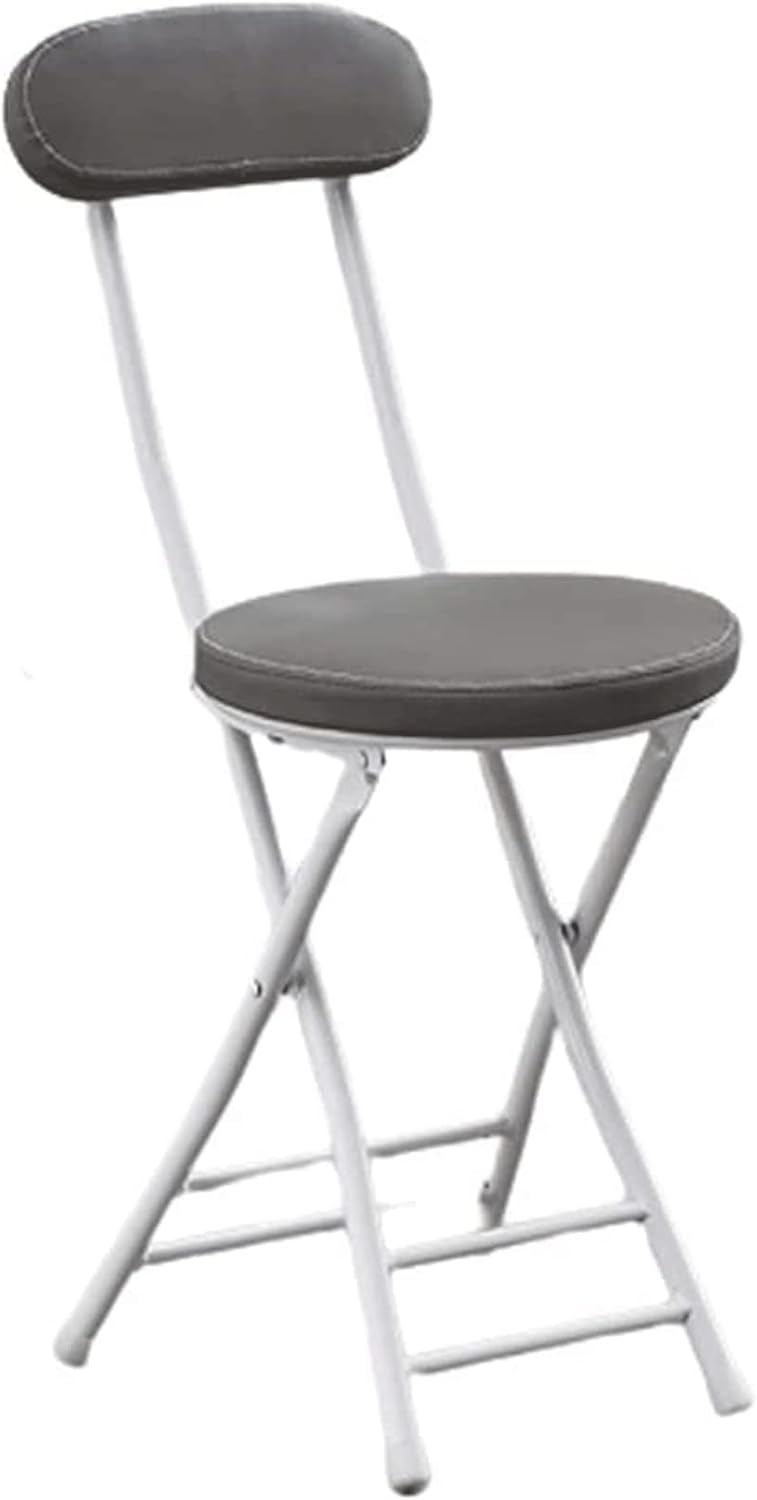 1-Piece Lightweight Folding Stool Chair with Backrest, Thick Rebound Sponge Cushion, Non-Slip Feet, Portable Dining Seat, 29.9 x 12 x 11.4 in