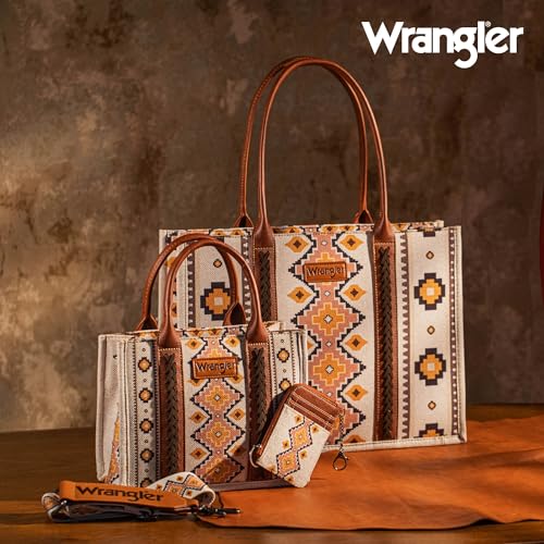 Wrangler Purses and Handbags for Women Boho Aztec Tote Bag Hobo Shoulder Top Handle Handbags with Wide Guitar Strap Fall Collection Birthday Gift WG2202-MIXWCF