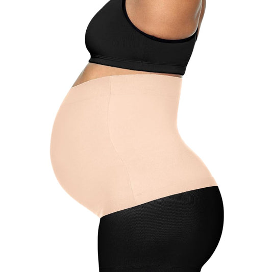 Maternity Support Belly Band for Pregnancy and Postpartum Recovery - Beige, Small