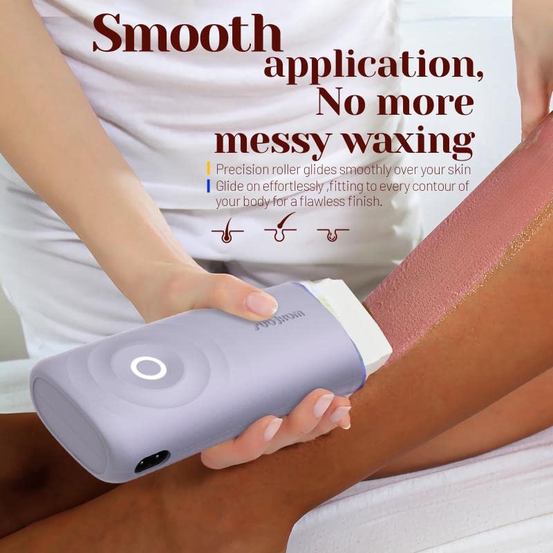 Smart Roll-On Wax Warmer Kit with Honey Wax for All Skin Types - Easy Hair Removal at Home