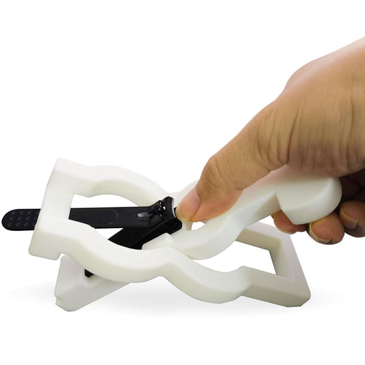 One-Handed Nail Clippers for Stroke Survivors, Elderly, and Limb Differences - White