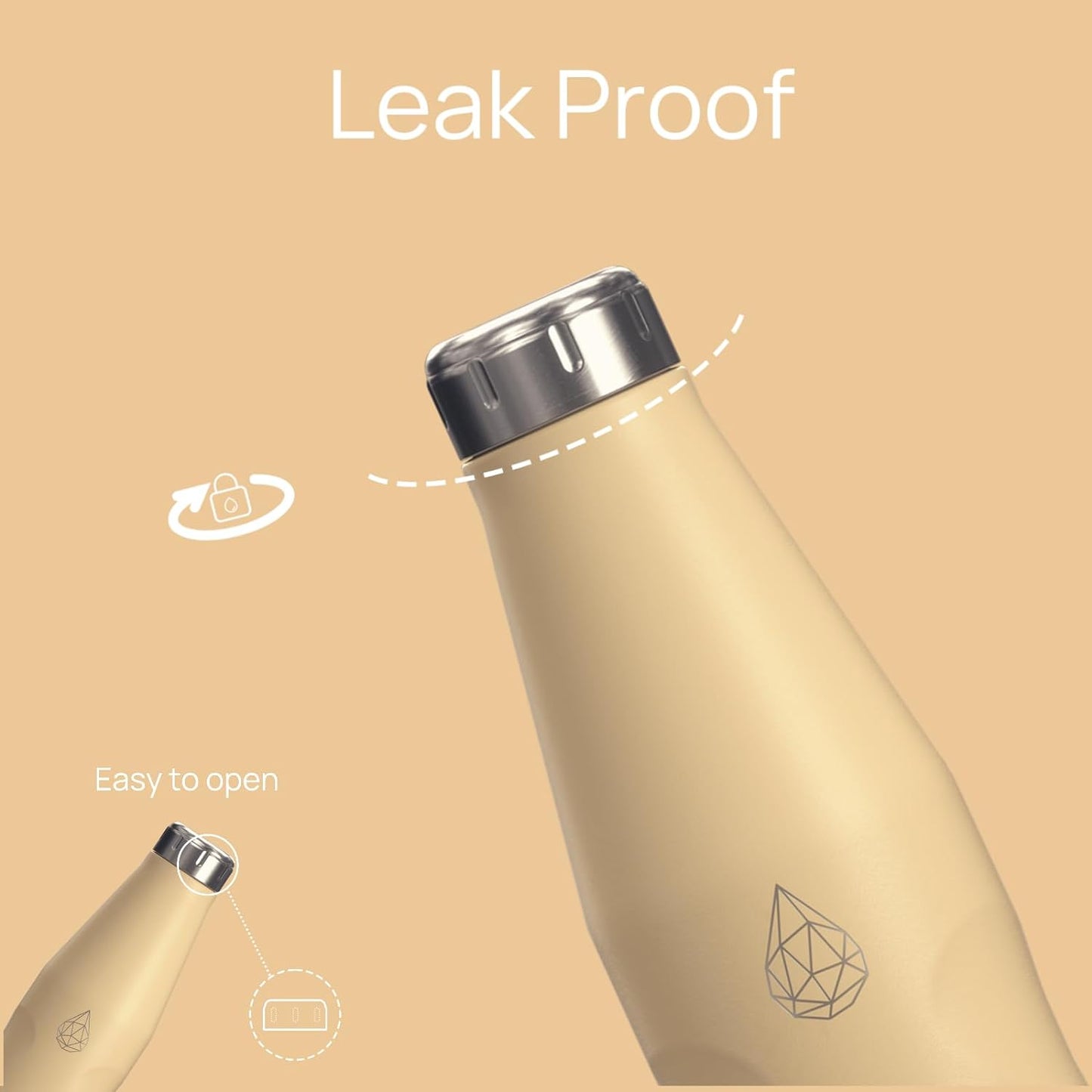 25oz Yellow Double-Walled Insulated Stainless Steel Water Bottle - Beach Series