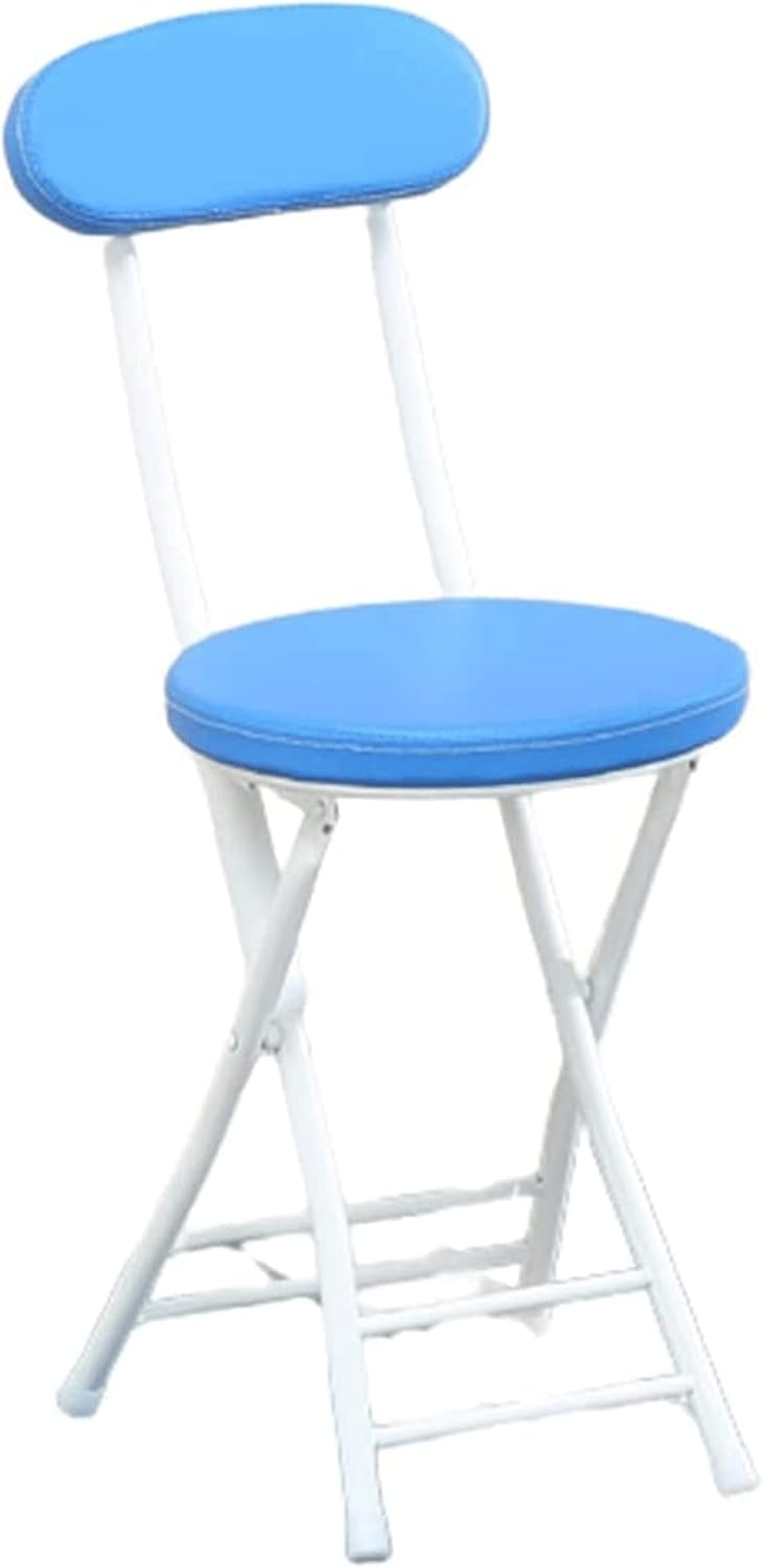 1-Piece Lightweight Folding Stool Chair with Backrest, Thick Rebound Sponge Cushion, Non-Slip Feet, Portable Dining Seat, 29.9 x 12 x 11.4 in