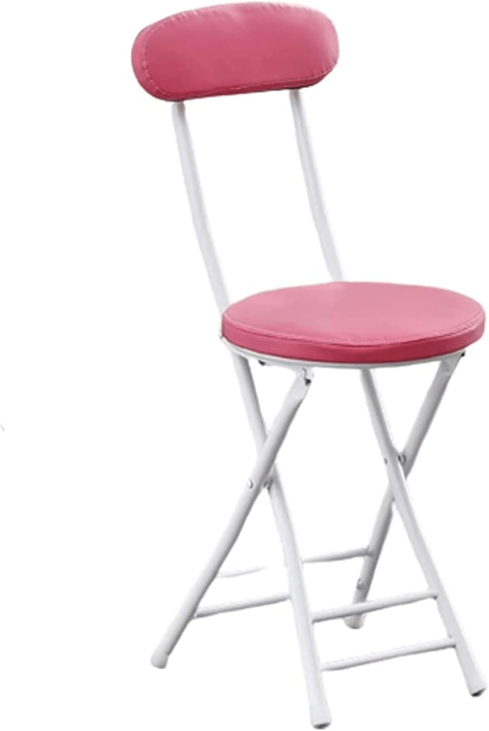 1-Piece Lightweight Folding Stool Chair with Backrest, Thick Rebound Sponge Cushion, Non-Slip Feet, Portable Dining Seat, 29.9 x 12 x 11.4 in