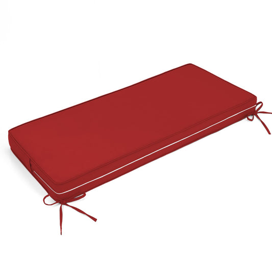 Focuprodu Bench Cushions.Double Piping Bench Cushions for Indoor/Outdoor Furniture,42x16 inchs Outdoor Bench Cushions for Courtyards, Terraces, Swing Cenches (42x16x2.5, Red)