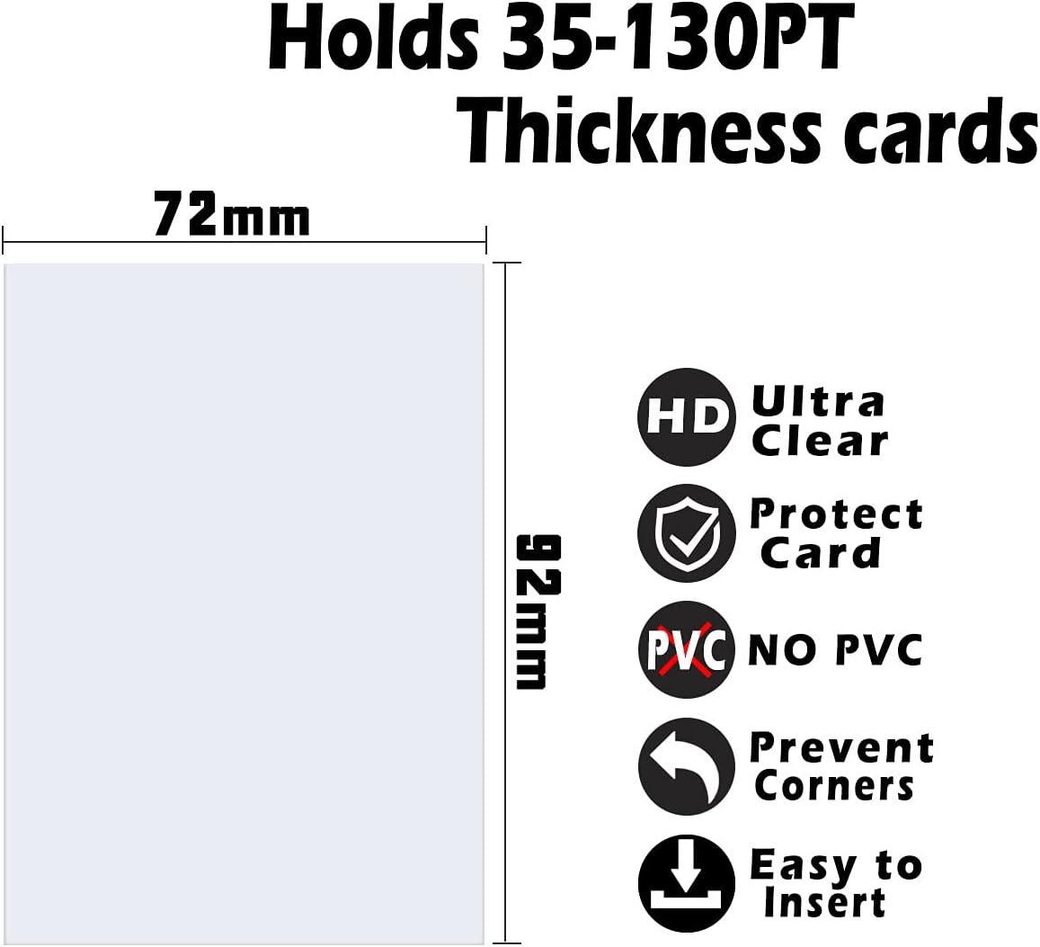 Premium Card Sleeves for Trading and Sports Cards - Fits MTG, Yugioh & More - 72 x 92 mm, 200 Pack