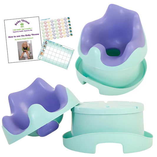 Baby Throne 7-in-1 Potty Training Seat with Patented Squat Position and Step Stool