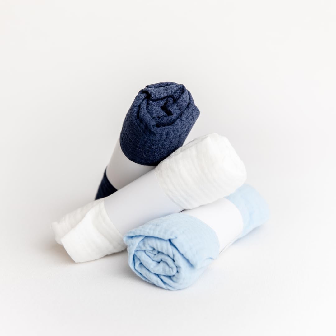3-Pack 100% Cotton Muslin Breastfeeding Nursing Covers - Minimal Coverage