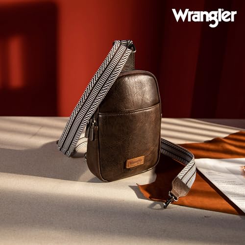 Vegan Leather Crossbody Sling Bag for Women - Perfect for Travel & Everyday Use, Western Design, B-Coffee