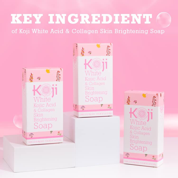 2pk 2.82 oz Kojic Acid & Collagen Skin Brightening Body/Face Bar Soap