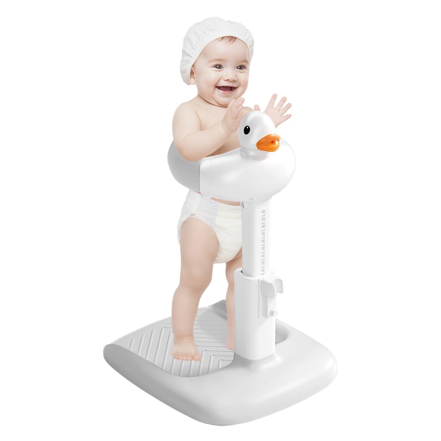 Baby Shower Standing Support with Anti-Slip Base, Adjustable Infant Bath Stand for Toddlers 6-36 Months, Grey