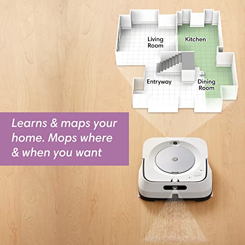 iRobot Braava Jet M6 (6110) Ultimate Robot Mop with Wi-Fi, Precision Jet Spray, Smart Mapping, Alexa and Google Assistant, White