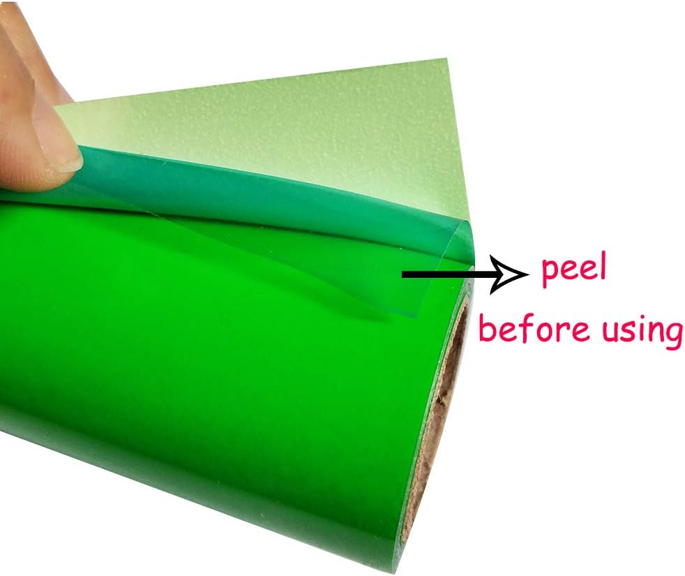 Fluorescent Neon Green Heat Transfer Vinyl, 1x12ft - Perfect for T-Shirts & Crafts