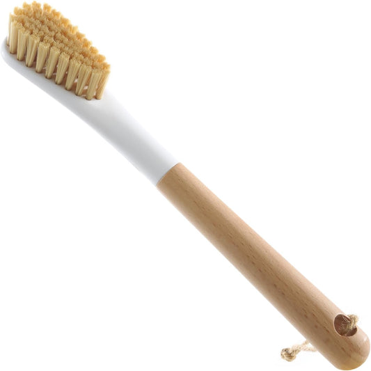 Ergonomic Wood Laundry Brush with Soft Bristles for Effective Stain Removal on Clothes and Shoes