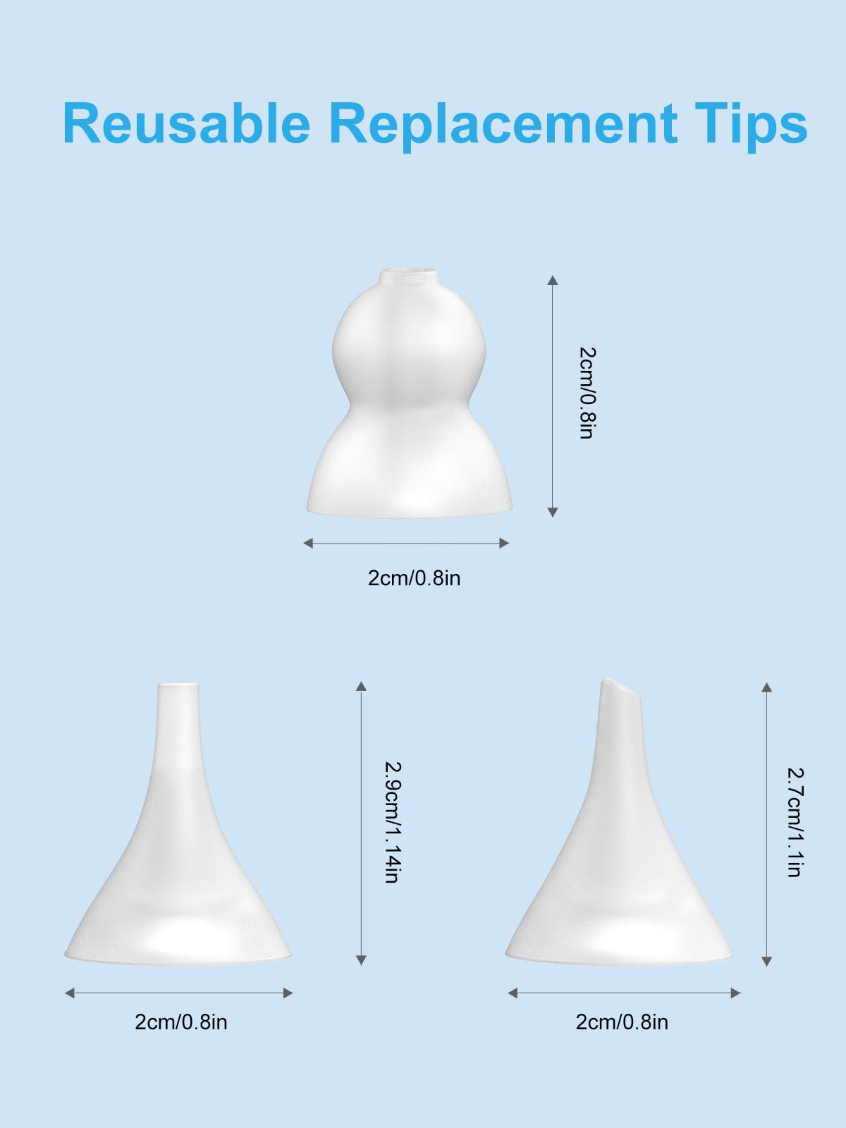 6-Piece Nasal Aspirator Replacement Tips, Soft Food-Grade Silicone Suction Heads