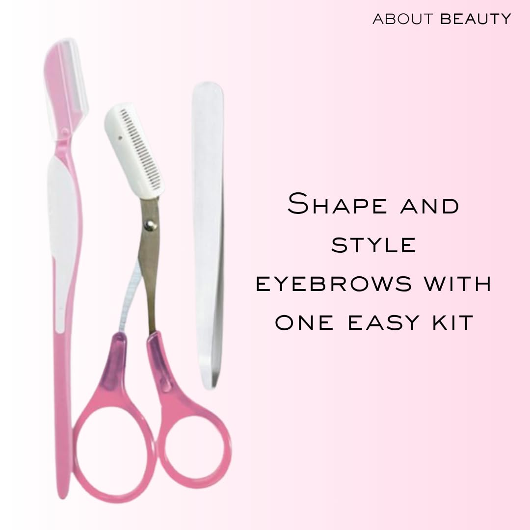 About Beauty Brow Wow 3-Piece Eyebrow Grooming Kit with Japanese Steel Razor, Scissors, and Tweezers
