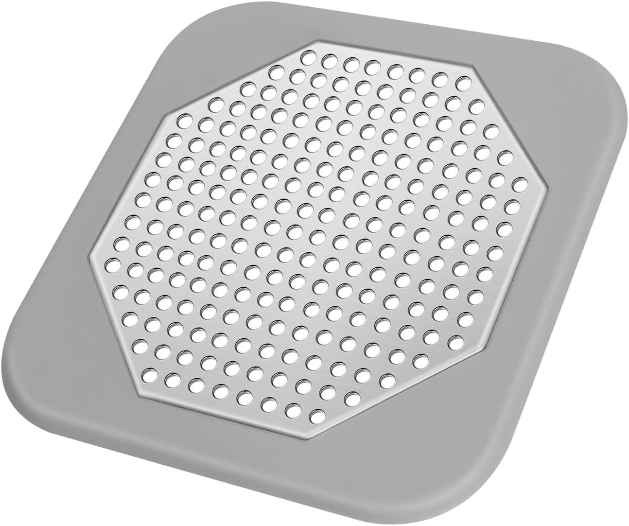 Durable 5.7-inch Square Shower Drain Hair Catcher with Silicone & Stainless Steel - Easy Install, Prevents Clogs