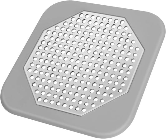 Durable 5.7-inch Square Shower Drain Hair Catcher with Silicone & Stainless Steel - Easy Install, Prevents Clogs