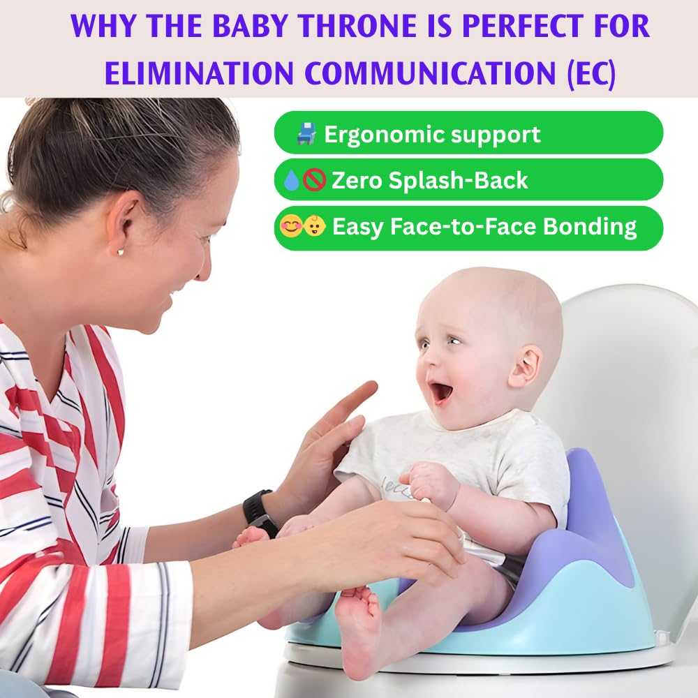 Baby Throne 7-in-1 Potty Training Seat with Patented Squat Position and Step Stool