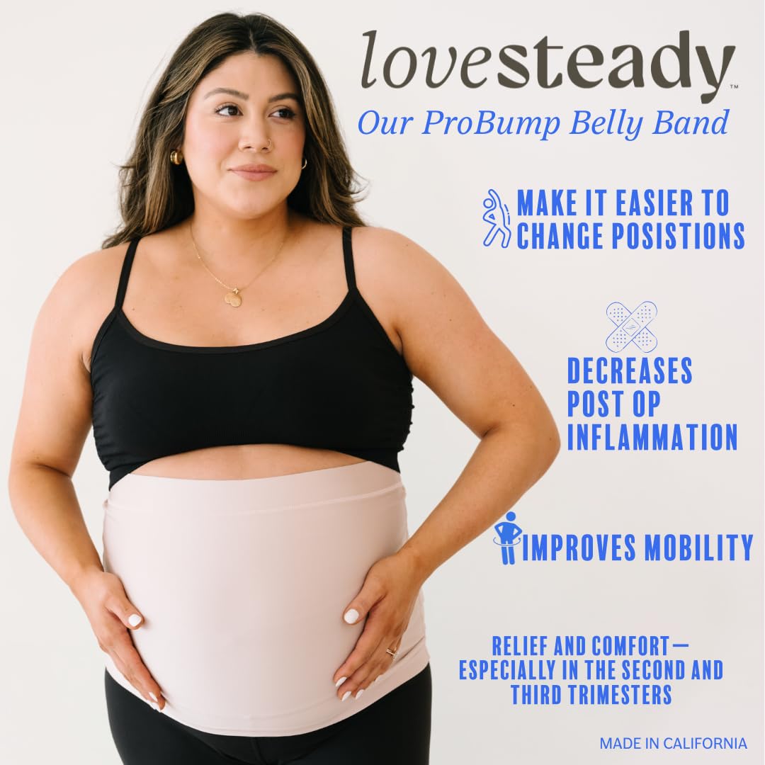Maternity Support Belly Band for Pregnancy and Postpartum Recovery - Beige, Small