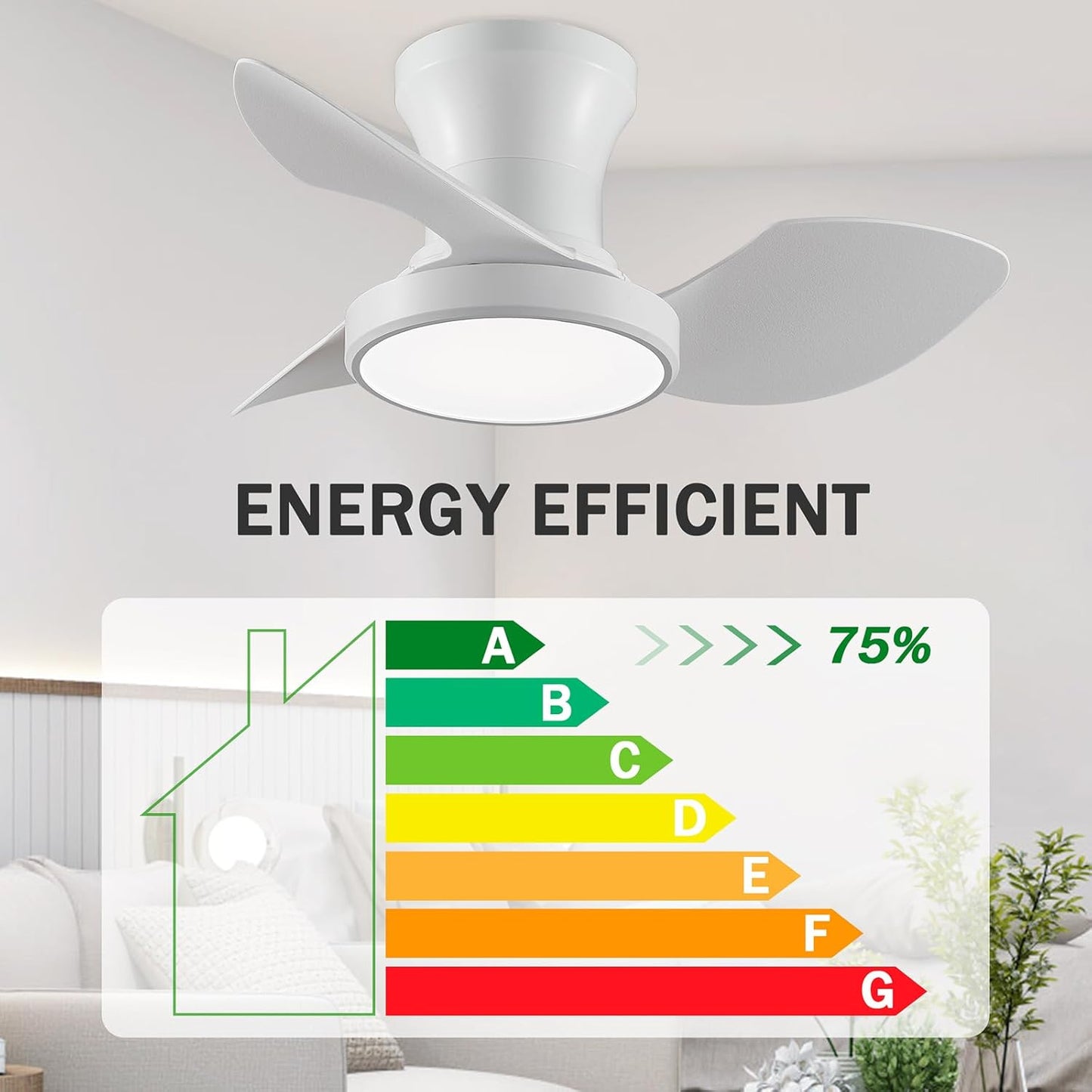 Maximize Comfort in Any Season with the 25 Inch LED Ceiling Fan for Bedroom and Living Room