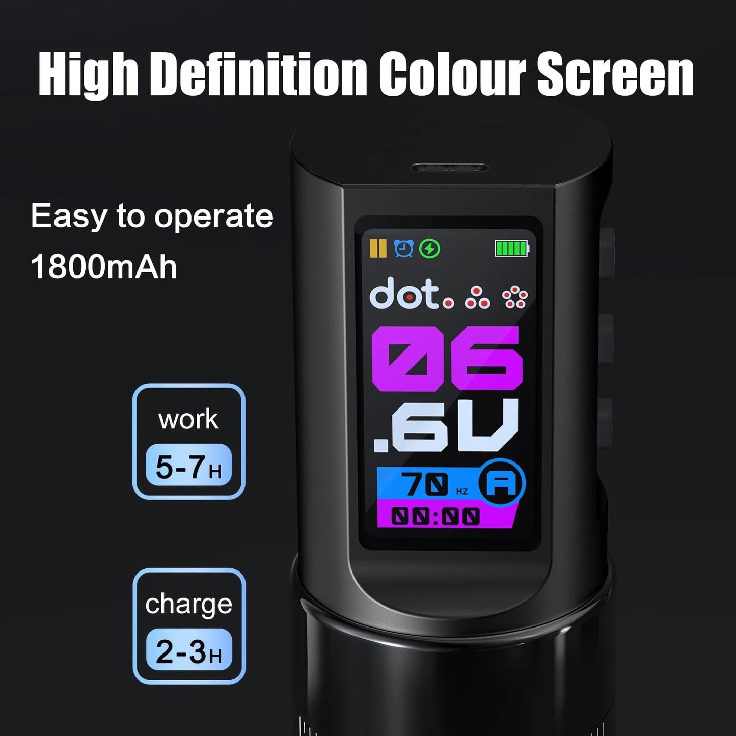 Complete Wireless Tattoo Gun Kit with Rotary Pen, 7 Adjustable Strokes, 1800mAh Battery, and 20 Cartridge Needles