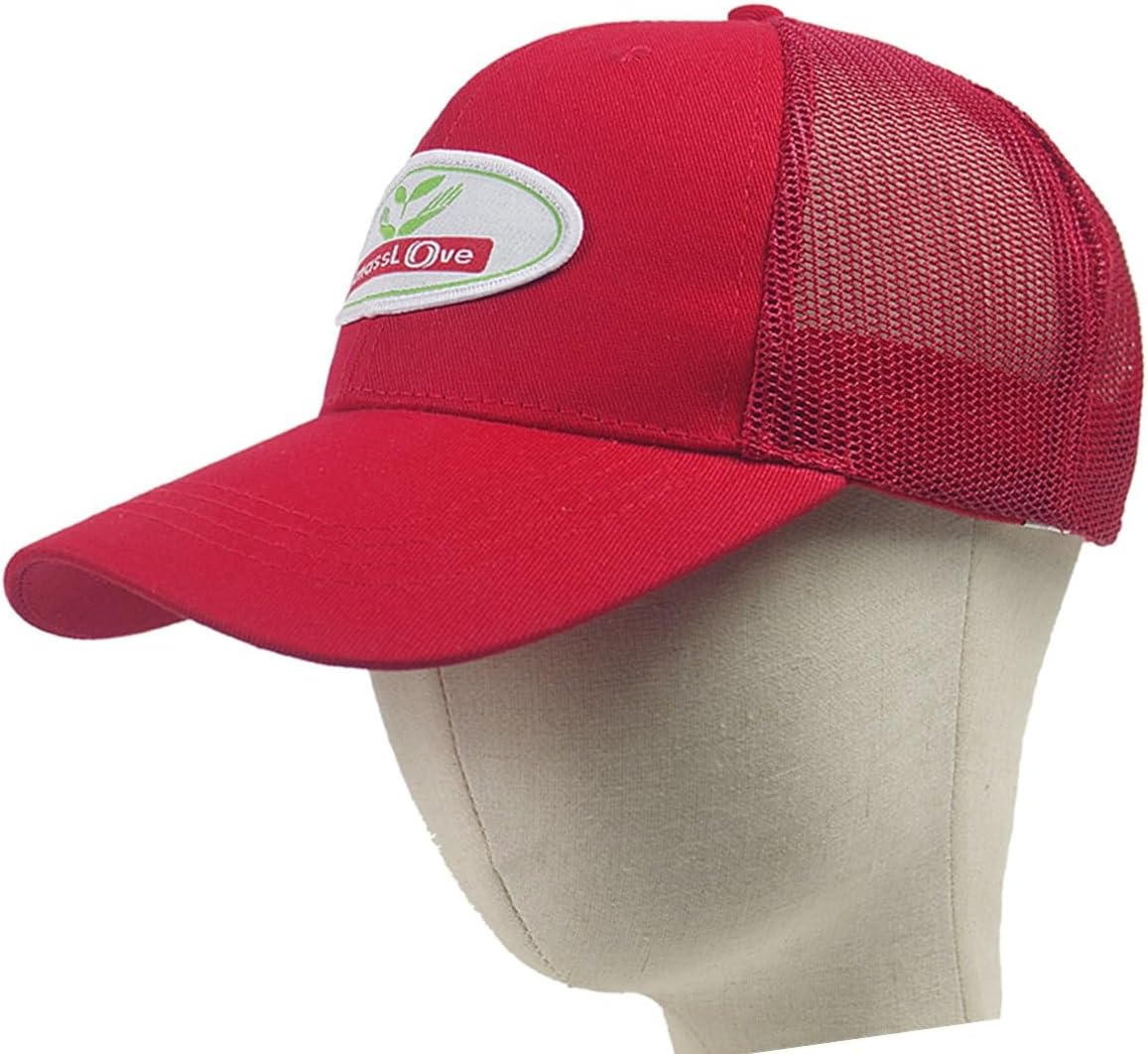 Red Amasslove Trucker Hat with Breathable Mesh Back for Men and Women - Snapback Design