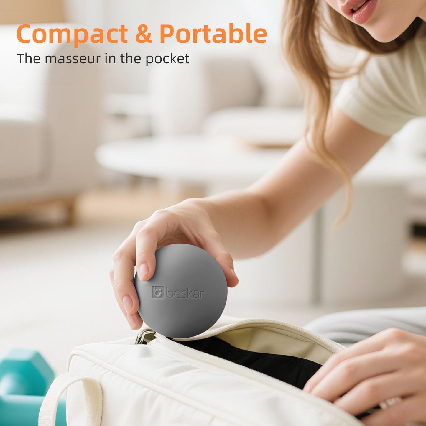 Silicone Lacrosse Massage Ball for Myofascial Release and Plantar Fasciitis Relief - Gray