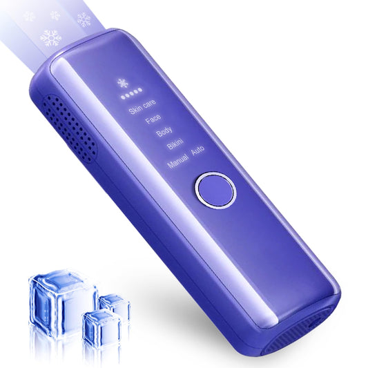 At-Home IPL Hair Removal Device with Ice-Cooling System, Painless Permanent Hair Removal for Men and Women