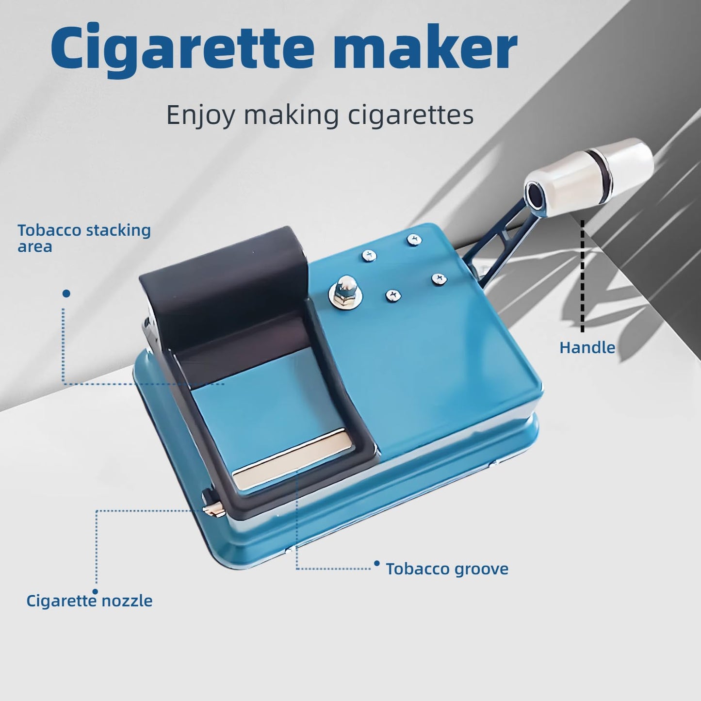 Manual Cigarette Rolling Machine for 0.31 in (8 mm) Tubes and 4.33 in (110 mm) Roller Kit