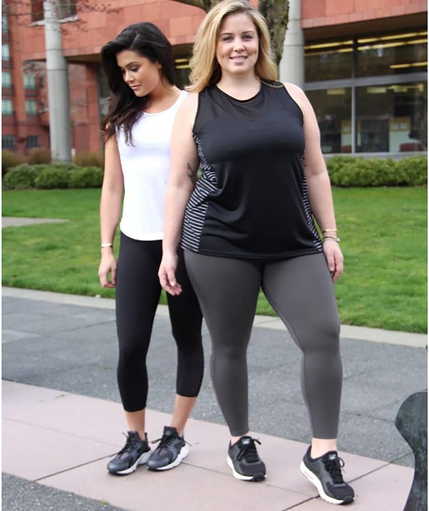 Gray High Waist XL Plus Size Leggings for Women - Non See Through, Super Soft Yoga Pants